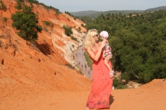 Visiting red dunes in Vietnam